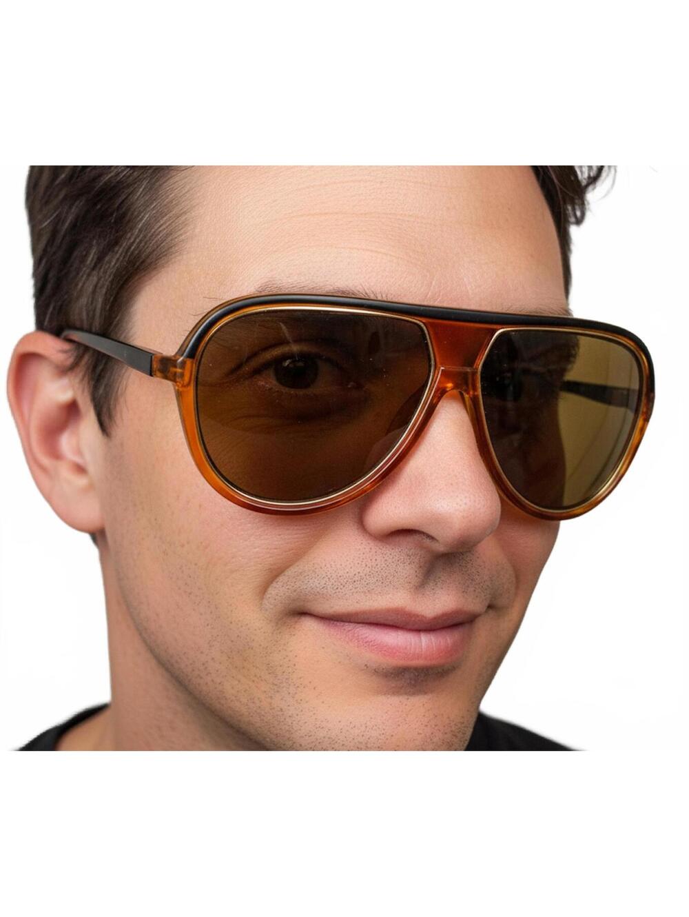 1970s Aviator Tortoiseshell Men Sunglasses France Brown